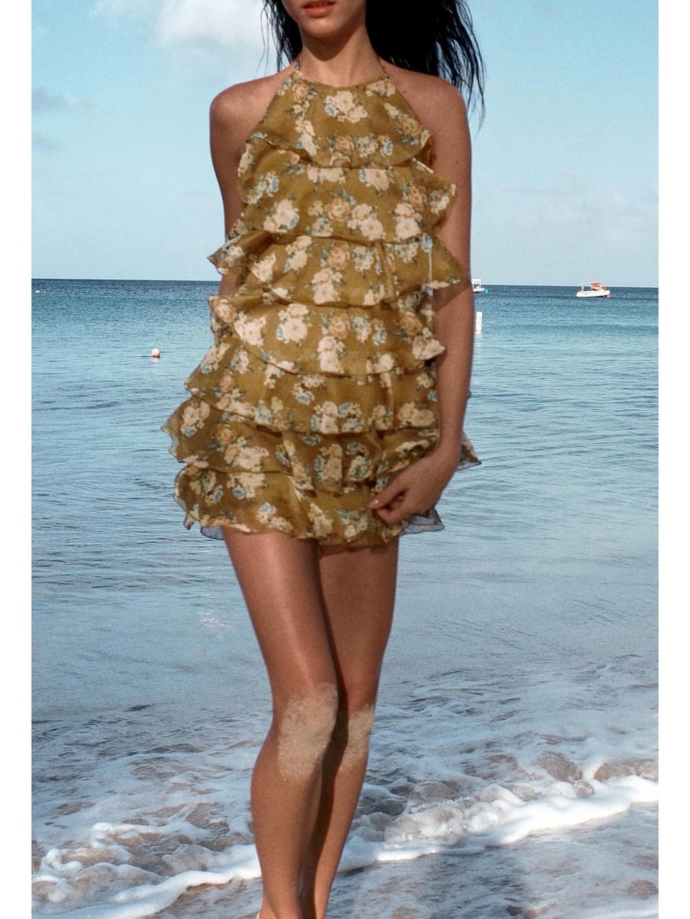 Zara Ruffle Floral Mini Dress